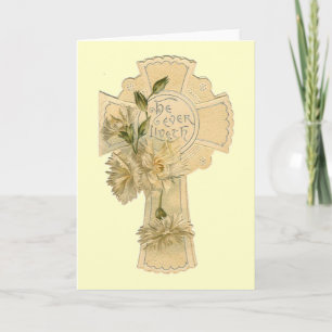 Cartão De Festividades Vintage Floral Cross