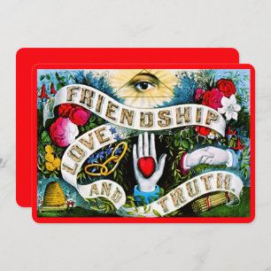 Cartão De Festividades Vintage Floral Romântico Namorados Amizade Vermelh