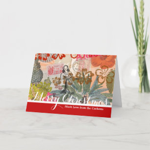 Cartão De Festividades Vintage Flowers Hula Colorful Hawaiian Tropical