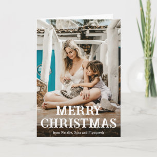 Cartão De Festividades Vintage Font Simple Photo Modern Christmas