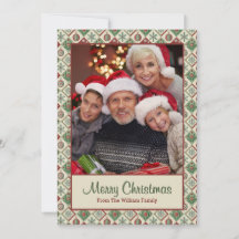 Vintage - Foto Personalizada de Padrão de Natal En