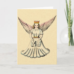 Cartão De Festividades Vintage German Angel Christkind Christmas Card