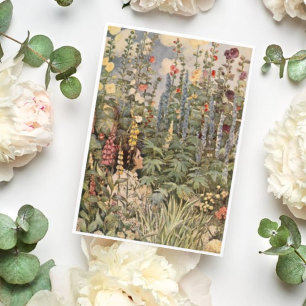 Cartão De Festividades Vintage Girl in Garden Dia de as mães Card