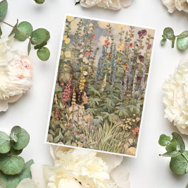 Cartão De Festividades Vintage Girl in Garden Dia de as mães Card