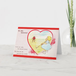 Cartão De Festividades Vintage Golf Caddie Valentine's Day Card