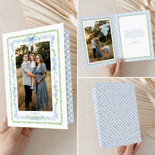 Cartão De Festividades Vintage Grandmillennial Garland Natal 2-Foto