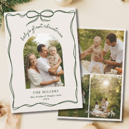 Cartão De Festividades Vintage Green Arco Baby's 1rua de Natal Holi