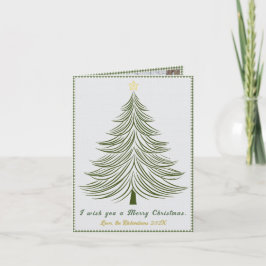 Cartão De Festividades Vintage Green Gingham Plaid Custom Photo Christmas