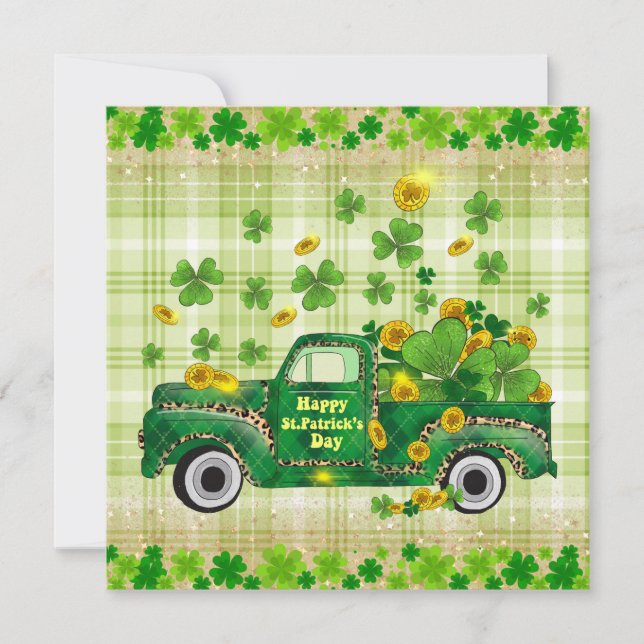 Cartão De Festividades Vintage Green Rua. (Frente)