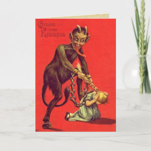 Cartão De Festividades Vintage Gruss Vom Krampus