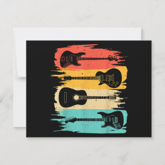 Cartão De Festividades Vintage Guitar Gift For Men Women Music Banda Guit