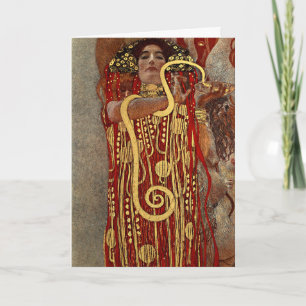 Cartão De Festividades Vintage Gustav Klimt Higieia Medicina Art Nouveau