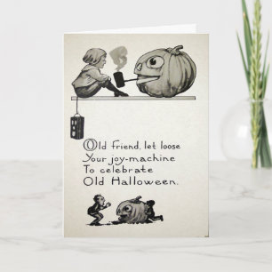 Cartão De Festividades Vintage Halloween Amigo Card