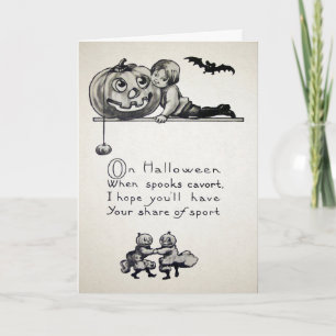 Cartão De Festividades Vintage Halloween Spooks Card
