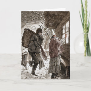 Cartão De Festividades Vintage Hans Trapp e Ruas.