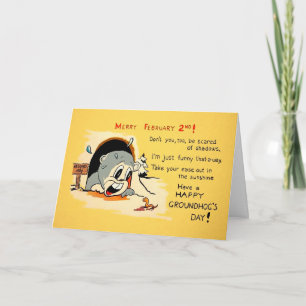 Cartão De Festividades Vintage Happy Groundhog Day Card