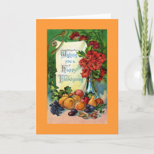 Cartão De Festividades Vintage Happy Thanksgiving