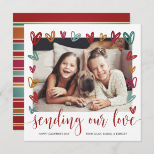 Cartão De Festividades Vintage Hearts Frame Dia de os namorados Foto