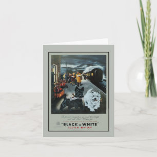 Cartão De Festividades Vintage Holiday Advertisement Note or Holiday Card