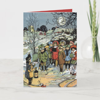 Cartão De Festividades Vintage Holiday Carol Singers Frank Watkins