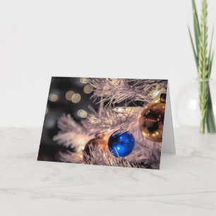 Cartão De Festividades Vintage Holiday Ornament Ball Blue