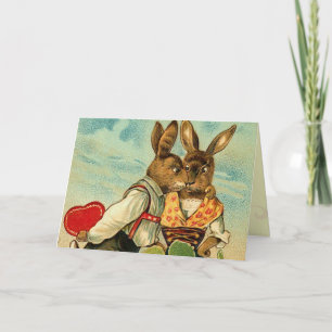 Cartão De Festividades Vintage Hunny Bunny Card