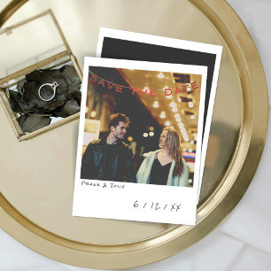 Cartão De Festividades Vintage Instant Photo Save The Date Card