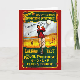 Cartão De Festividades Vintage Irish Golf Card