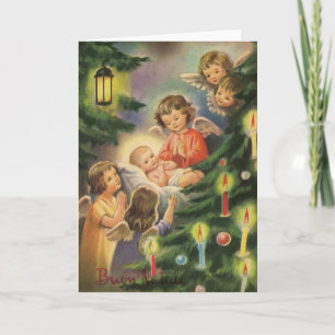Cartão De Festividades Vintage Italian Baby Jesus Christmas Card