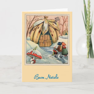 Cartão De Festividades Vintage Italian Buon Natale Christmas Card
