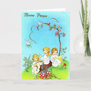 Cartão De Festividades Vintage Italian Easter card 4