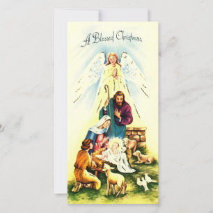 Cartão De Festividades Vintage Jesus Um Feliz Natal