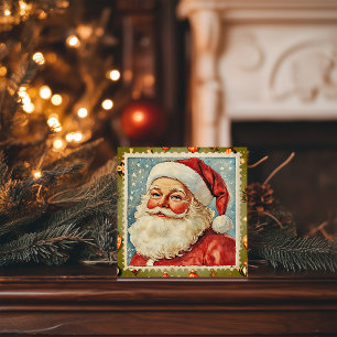 Cartão De Festividades Vintage Jolly Papais noeis Cartaz de Natal