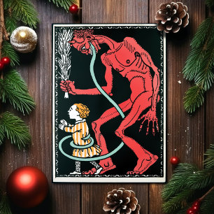 Cartão De Festividades Vintage Krampus Art Christmas Card