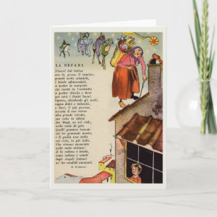 Cartão De Festividades Vintage La Befana Italian Christmas Epiphany Card