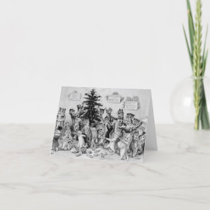 Cartão De Festividades Vintage louis wain natmas