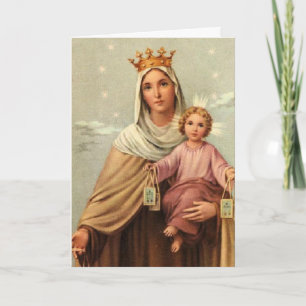 Cartão De Festividades Vintage Madonna & Child