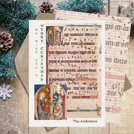 Cartão De Festividades Vintage Medieval Sheet Music Natal