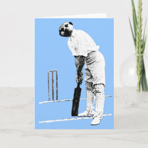 Cartão De Festividades vintage meerkat cricketer