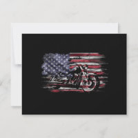 Vintage Motorcycle USA Flag Retro Biker, Motorcycl