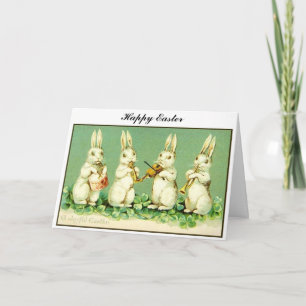 Cartão De Festividades Vintage Musical Easter Bunnies