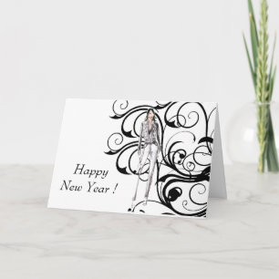 Cartão De Festividades Vintage na placa Na moda