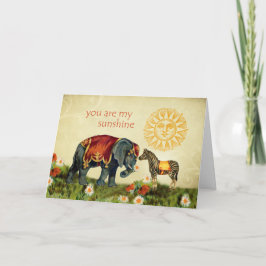 Cartão De Festividades Vintage Namorados Animal Apaixonado