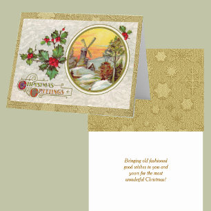 Cartão De Festividades Vintage, Natal Europeu