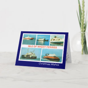 Cartão De Festividades Vintage - Navios históricos, ilha de ferries de pe