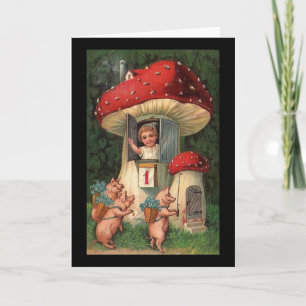 Cartão De Festividades Vintage New Year Greeting