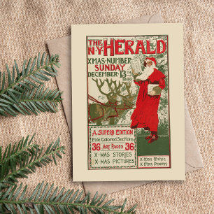 Cartão De Festividades Vintage New York Herald Edition