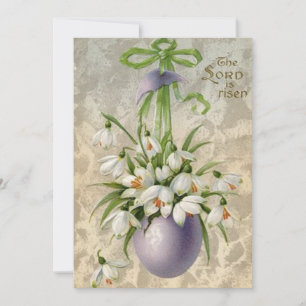 Cartão De Festividades Vintage O Senhor Ressuscitou Ovo de Páscoa Cruz de