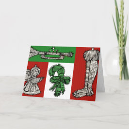 Cartão De Festividades Vintage Ornaments