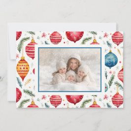 Cartão De Festividades Vintage Ornaments de Natal Whimsical Foto